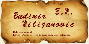 Budimir Milijanović vizit kartica